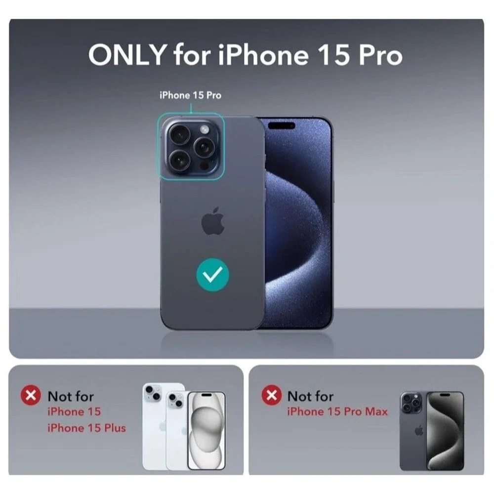 ALPHEX Strong Magnetic Case, Official Color iPhone 15 Pro, Black Titanium 6 PACK